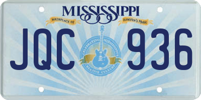 MS license plate JQC936