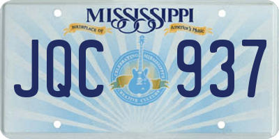 MS license plate JQC937