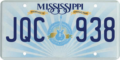 MS license plate JQC938