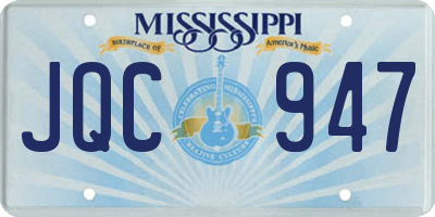 MS license plate JQC947