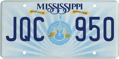 MS license plate JQC950