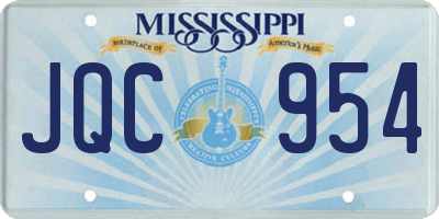 MS license plate JQC954