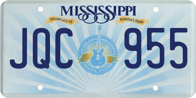 MS license plate JQC955