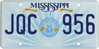 MS license plate JQC956