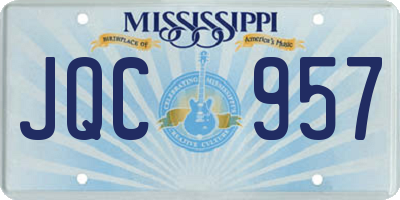MS license plate JQC957