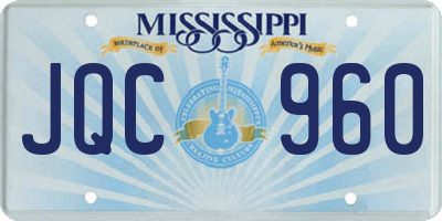 MS license plate JQC960