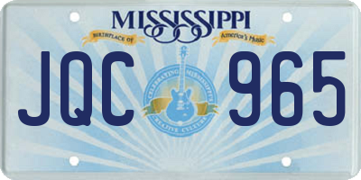 MS license plate JQC965