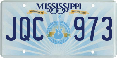 MS license plate JQC973