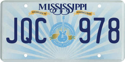 MS license plate JQC978