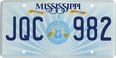 MS license plate JQC982
