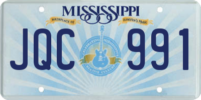 MS license plate JQC991