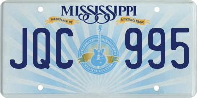 MS license plate JQC995