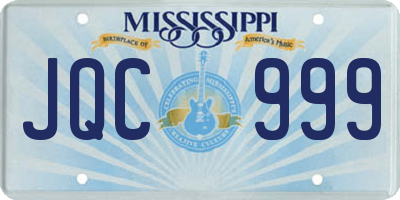 MS license plate JQC999