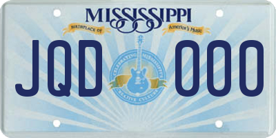 MS license plate JQD000