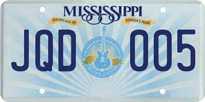 MS license plate JQD005