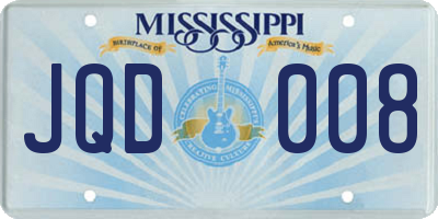 MS license plate JQD008
