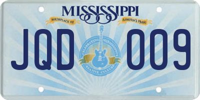 MS license plate JQD009