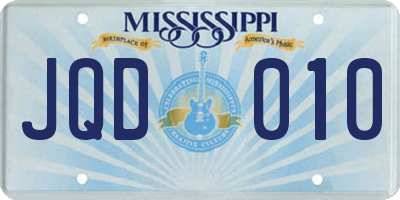 MS license plate JQD010