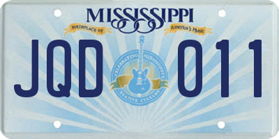 MS license plate JQD011