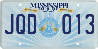 MS license plate JQD013