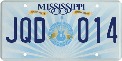 MS license plate JQD014