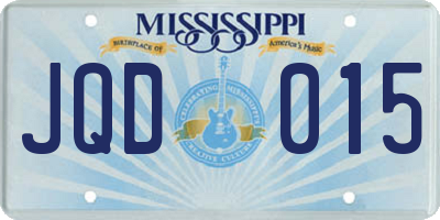 MS license plate JQD015