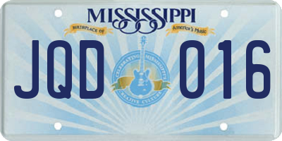 MS license plate JQD016