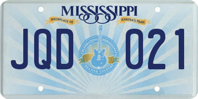 MS license plate JQD021
