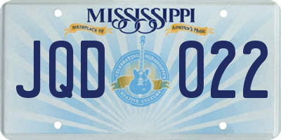 MS license plate JQD022