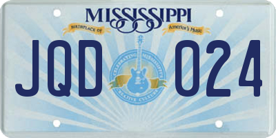MS license plate JQD024