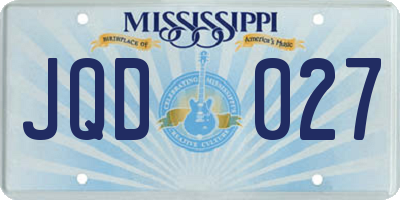 MS license plate JQD027