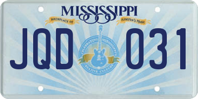 MS license plate JQD031