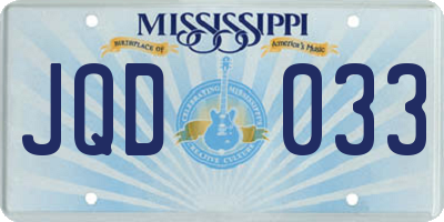 MS license plate JQD033