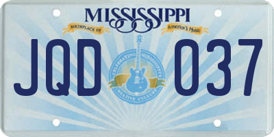 MS license plate JQD037