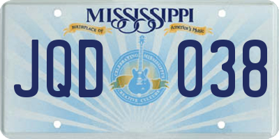 MS license plate JQD038