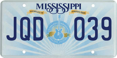 MS license plate JQD039