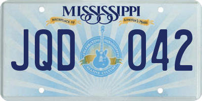MS license plate JQD042