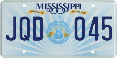 MS license plate JQD045