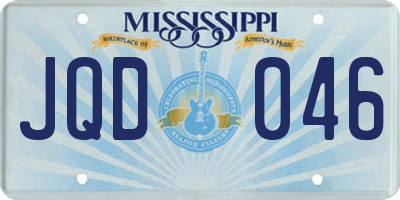 MS license plate JQD046