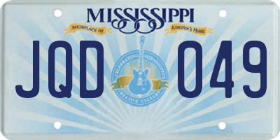 MS license plate JQD049