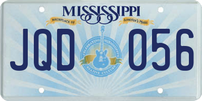 MS license plate JQD056