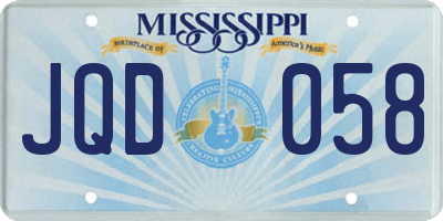 MS license plate JQD058