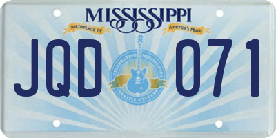 MS license plate JQD071