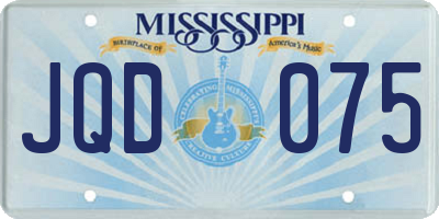 MS license plate JQD075