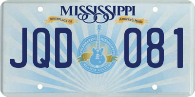 MS license plate JQD081
