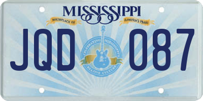 MS license plate JQD087