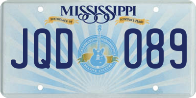 MS license plate JQD089