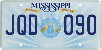 MS license plate JQD090