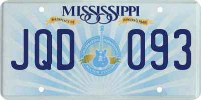 MS license plate JQD093