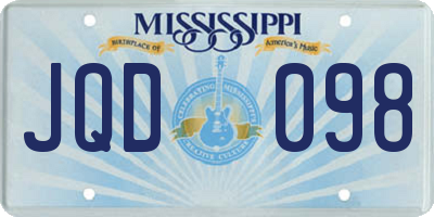 MS license plate JQD098